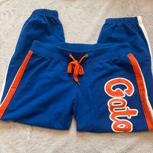 Florida Gators Cropped Jogger Sweatpants Blue Orange Spellout NCAA S
